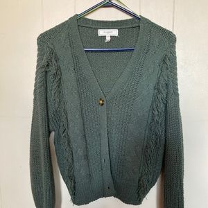 Fringe Olive Green Sweater